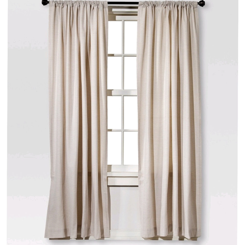 Threshold Farrah Light Filtering Curtain Panel in Cream 84"x54" Single Panel NWT